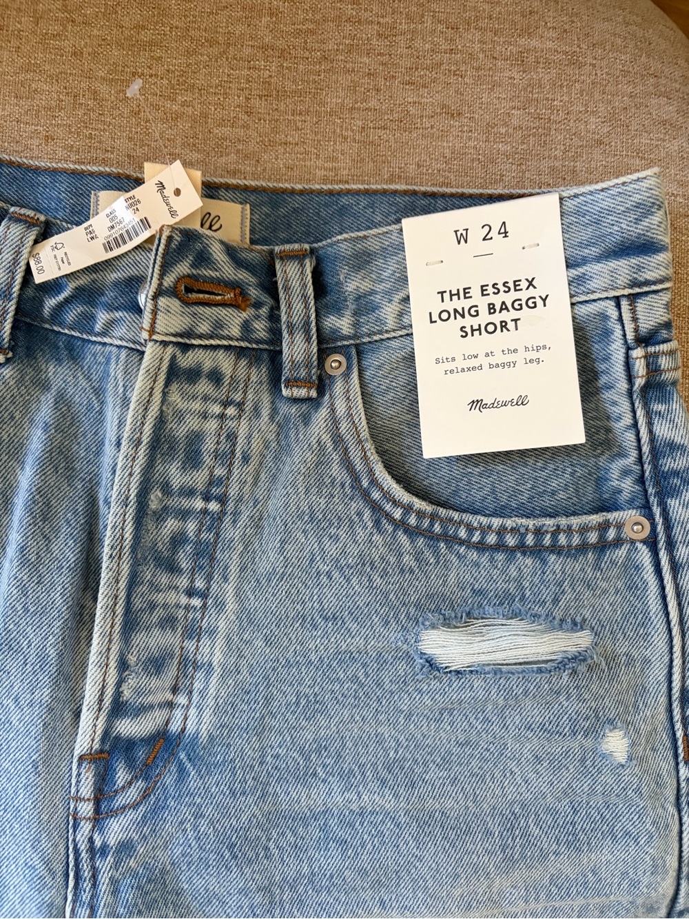 NWT! MADEWELL The Essex Long Baggy Short Size 24 - Picture 6 of 6